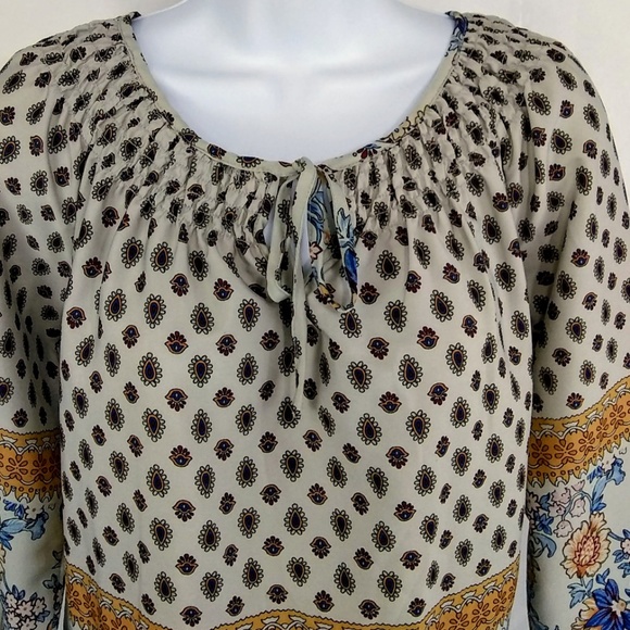 Tantrum Floral Boho Women's Blouse 3/4 Sleeves Size Small - Picture 4 of 6